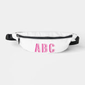 Vet Sport Heet Roze 3 Letter Monogram Heuptasje (Voorkant)