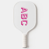 Vet Sport Heet Roze 3 Letter Monogram Pickleball Paddle (Voorkant)