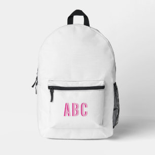 Vet Sport Roze 3 Letter Monogram Bedrukte Rugzak
