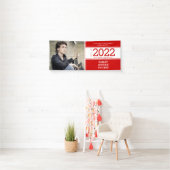 Vet Sporty Bright Red White Photo Afstuderen Spandoek (Insitu)