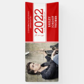 Vet Sporty Bright Red White Photo Afstuderen Spandoek (Verticaal)