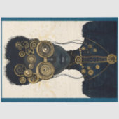 Vet Steampunk Vrouw Zwarte Huid Lippen P1 Decoupag Tissuepapier (Voorkant)