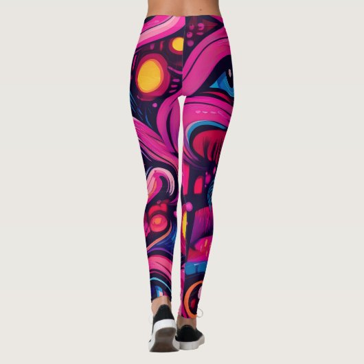 Vet, stedelijk, straat Chic Abstracte graffiti Leggings (Achterkant)