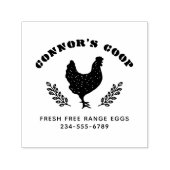 Vet Stencil Boerderij Naam Rustic Chicken Egg Zelfinktende Stempel (Design)