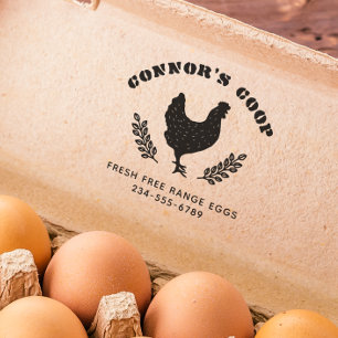Vet Stencil Boerderij Naam Rustic Chicken Egg Zelfinktende Stempel