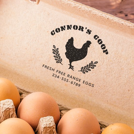 Vet Stencil Boerderij Naam Rustic Chicken Egg Zelfinktende Stempel