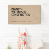 Vet Stenciled Constructie Licht Tan Spandoek (Insitu)