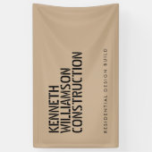 Vet Stenciled Constructie Licht Tan Spandoek (Verticaal)