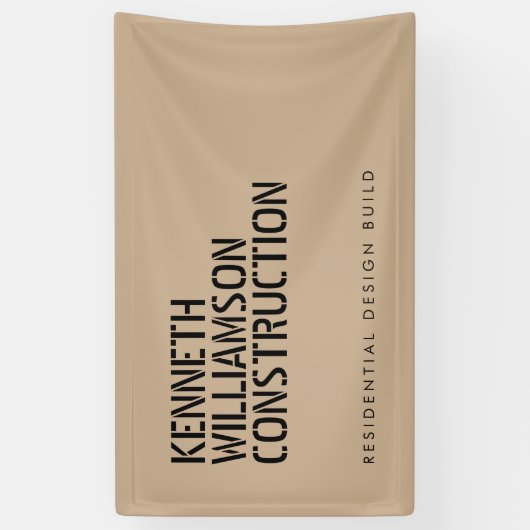 Vet Stenciled Constructie Licht Tan Spandoek (Verticaal)