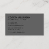 Vet Stenciled Donker Grijs Constructie Visitekaartje (Achterkant)