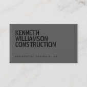 Vet Stenciled Donker Grijs Constructie Visitekaartje (Voorkant)