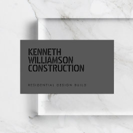 Vet Stenciled Donker Grijs Constructie Visitekaartje