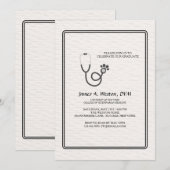 Vet Stethoscoop Uitnodiging (Voorkant / Achterkant)