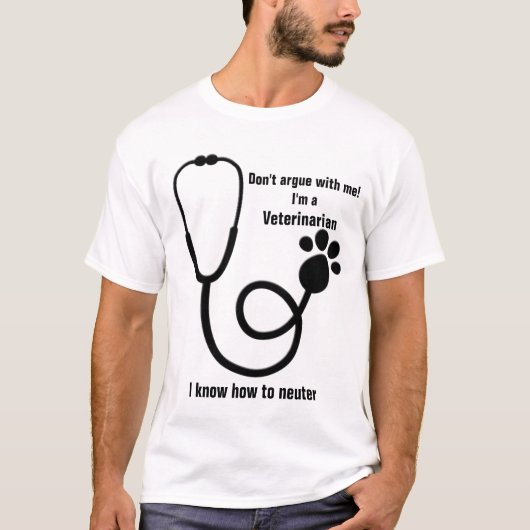 Vet Stethoscope in Black Mannen T-Shirt (Voorkant)
