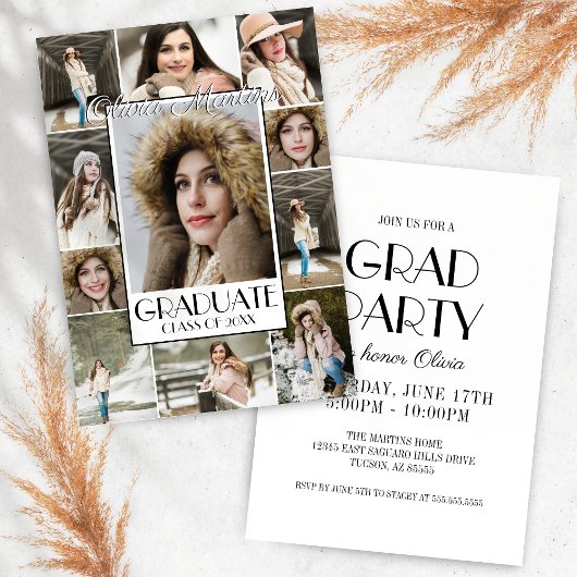 Vet Stijlvol Afstuderen Photo Collage Afstuderen Kaart