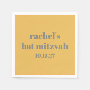 Vet Stijlvol Geel Grijs Custom Bat Mitzvah Servet