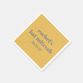 Vet Stijlvol Geel Grijs Custom Bat Mitzvah Servet (Hoek)