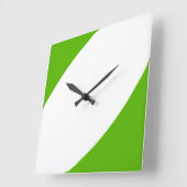 Vet Stijlvol Modern Heldergroen Wit Curves Vierkante Klok (Hoek)