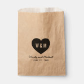 Vet Stijlvol Monogram Hart Rustieke Bruiloft Bedankzakje (Voorkant)