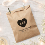 Vet Stijlvol Monogram Hart Rustieke Bruiloft Bedankzakje (Geknipt)