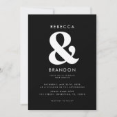 Vet Stijlvolle Ampersand QR-code in één bruiloft Kaart (Voorkant)