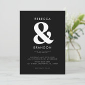 Vet Stijlvolle Ampersand QR-code in één bruiloft Kaart (Staand voorkant)