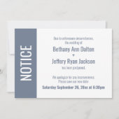 Vet Stoffig Blauw Bericht, Uitgestelde Bruiloft Ka Kaart (Voorkant)