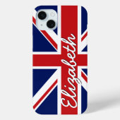 Vet streeppatroon - Union Jack Vlag met naam Case-Mate iPhone Case (Achterkant)