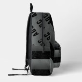 Vet Strepen Zwart Wit Grijs Aangepast Monogram Bedrukte Rugzak (Links)