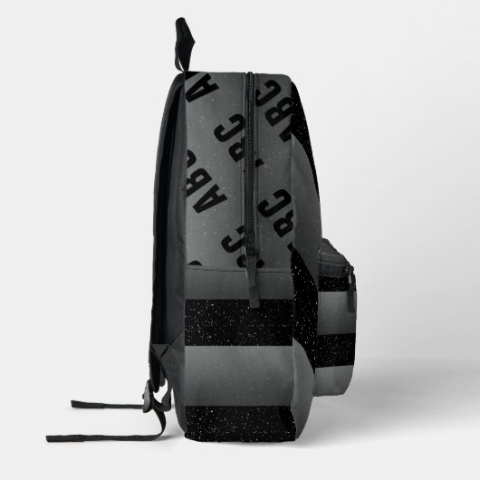 Vet Strepen Zwart Wit Grijs Aangepast Monogram Bedrukte Rugzak (Links)