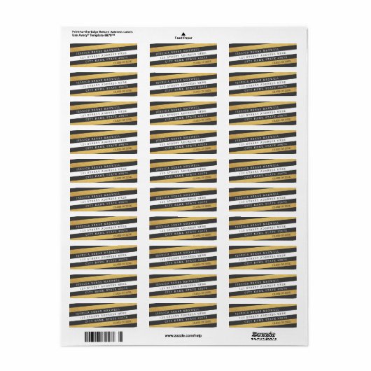 Vet Stripes Afstuderen Return Address Labels (Full Sheet)