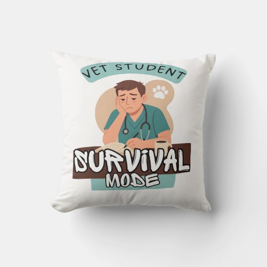 Vet Student Survival Mode – Vet Student Design Kussen (Voorkant)