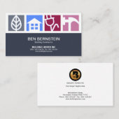 Vet Stunning Builders Service Logos Construction Visitekaartje (Voorkant / Achterkant)