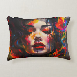 Vet surrealistisch portret accent kussen