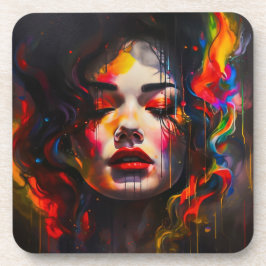 Vet surrealistisch portret bier onderzetter