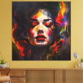 Vet surrealistisch portret canvas afdruk (Insitu (Woonkamer))