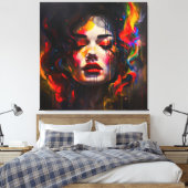 Vet surrealistisch portret canvas afdruk (Insitu (Slaapkamer))