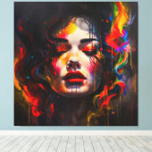 Vet surrealistisch portret canvas afdruk (Insitu (Houten vloer))