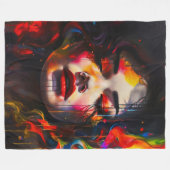 Vet surrealistisch portret fleece deken (Voorkant (Horizontaal))