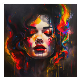 Vet surrealistisch portret foto afdruk