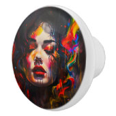 Vet surrealistisch portret keramische knop (Rechts)