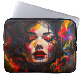 Vet surrealistisch portret laptop sleeve
