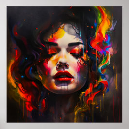 Vet surrealistisch portret poster