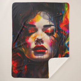 Vet surrealistisch portret sherpa deken