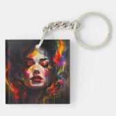 Vet surrealistisch portret sleutelhanger (Achterkant)