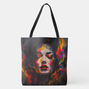 Vet surrealistisch portret tote bag