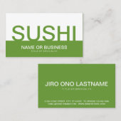 vet SUSHI (aanpasbaar voor kleuren) Visitekaartje (Voorkant / Achterkant)