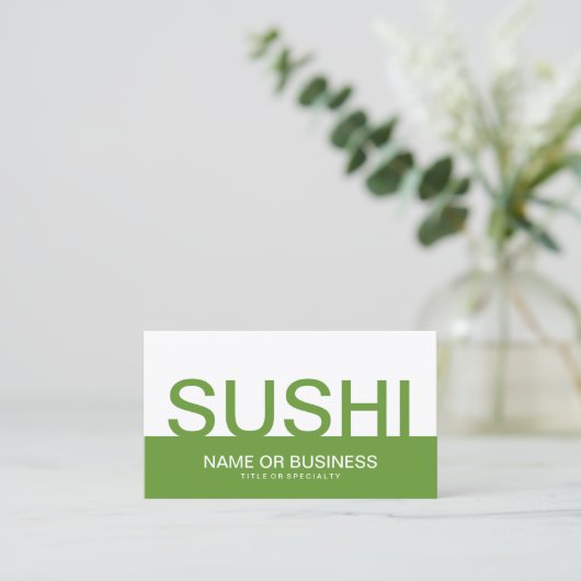 vet SUSHI (aanpasbaar voor kleuren) Visitekaartje (Staand voorkant)