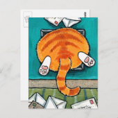 Vet Tabby Cat Stuck in Cat Flap Briefkaart (Voorkant / Achterkant)