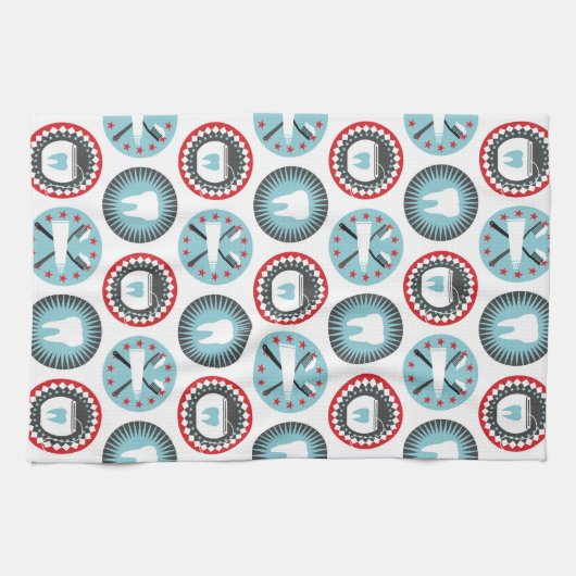 Vet tandheelkundig patroon - Tandheelkundige hygië Theedoek (Horizontaal)